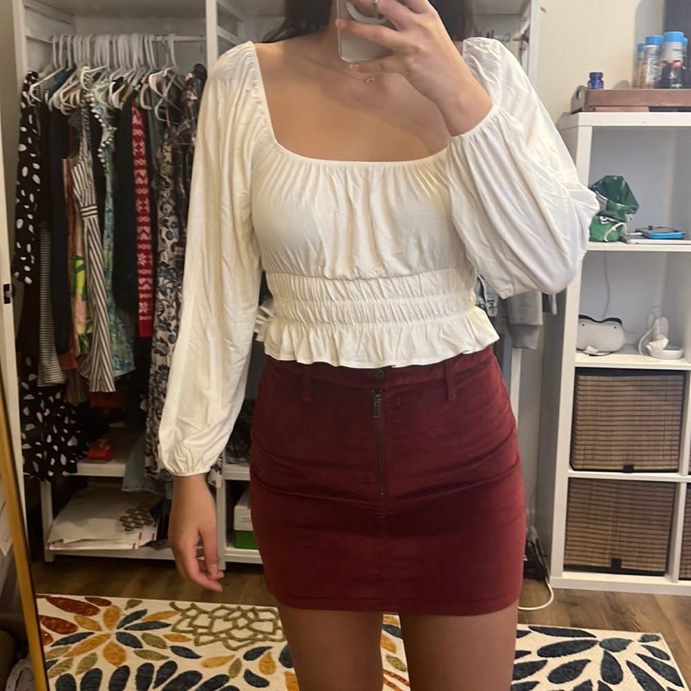 Forever 21 White Peasant Top M